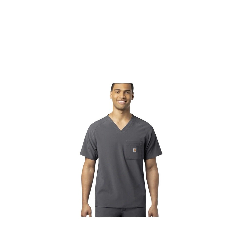 Carhartt Men’s Modern Fit Scrub Top Size 2X  V-Neck Grey NWT Nurse Medical